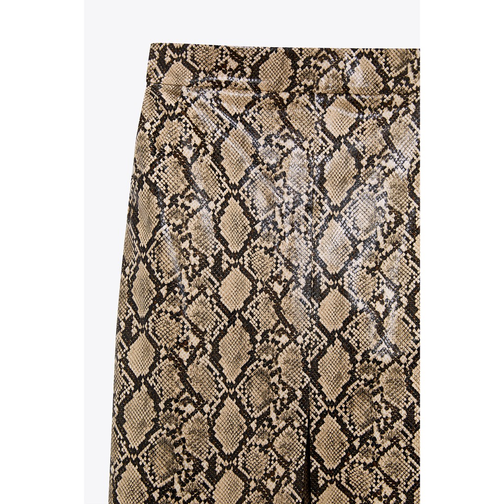 [NGUYÊN TAG] Chân váy Zara dài in họa tiết giả da rắn cạp cao, xẻ tà đẹp