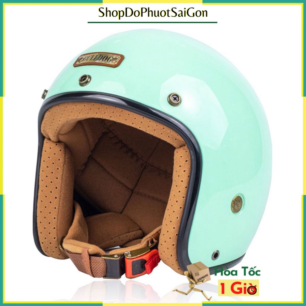 Nón bảo hiểm 3/4 Bulldog 4U xanh ngọc