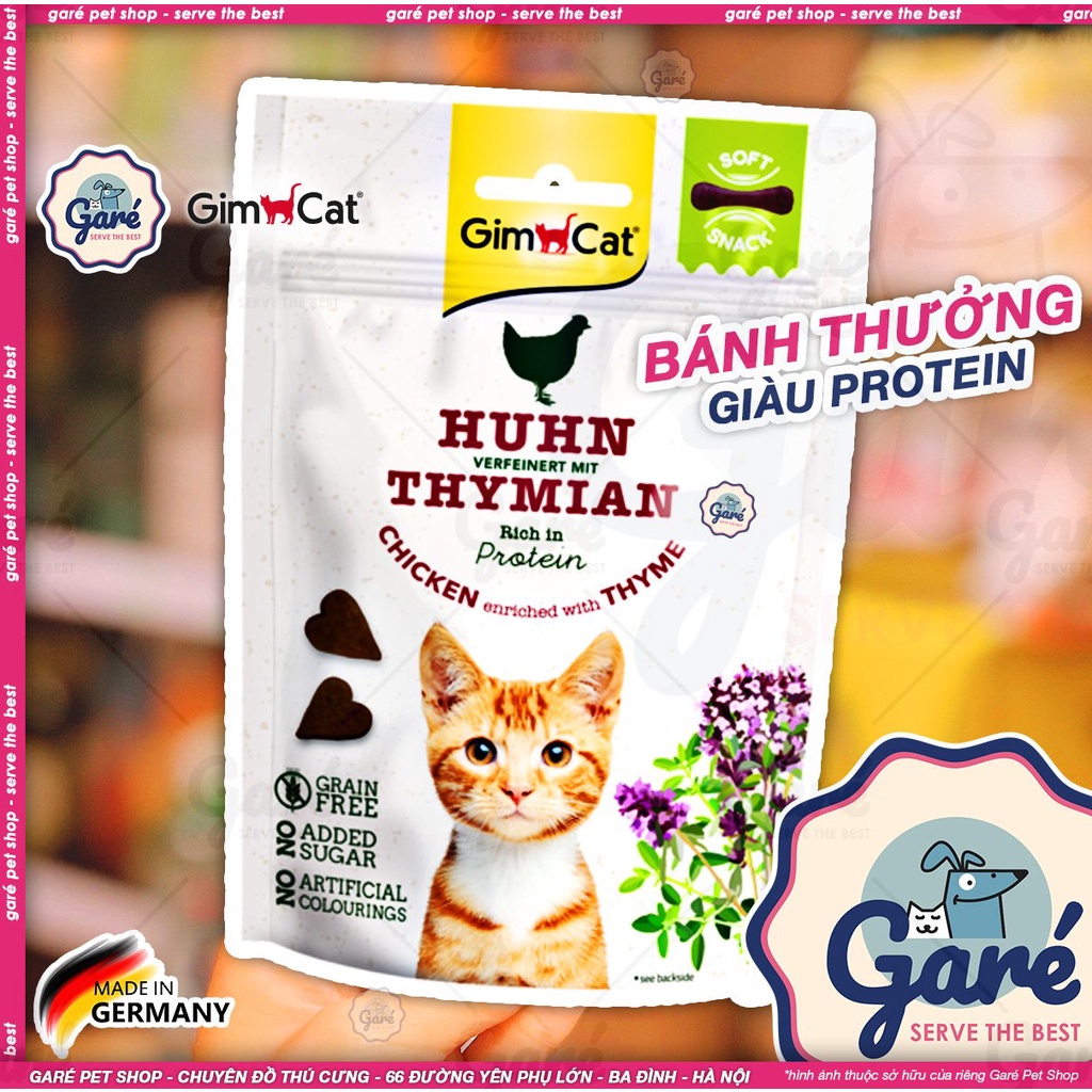 50-60gr - Bánh thưởng Gimcat Crunchy &amp; Soft Cat Snacks giàu Protein sấy mềm/giòn rụm bổ dưỡng cho Mèo hương Gà &amp; Vịt