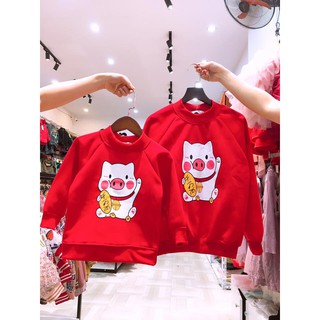 Áo đôi mẹ và bé Heo đỏ đón Tết 2019 ý nghĩa
