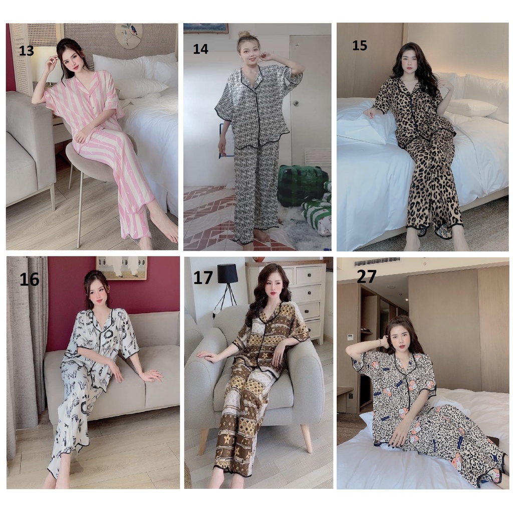 Đồ Bộ Lụa Mango - Sóng Cộc Dài Cánh Dơi