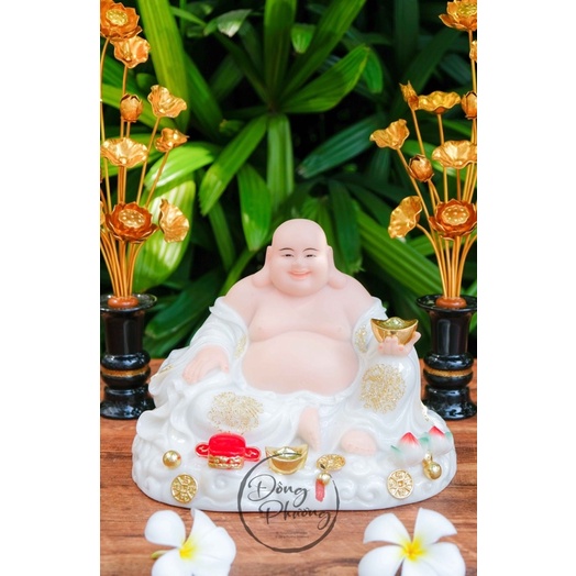 Tượng Phật Di Lặc - Tượng Di Lặc Như Ý ngồi túi tiền 30cm