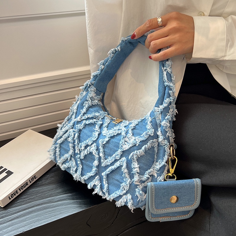 Túi Xách Vải Jean denim Đa Năng Độc Đáo Thời Trang Mùa Hè 2022 Dành Cho Bạn Nữ