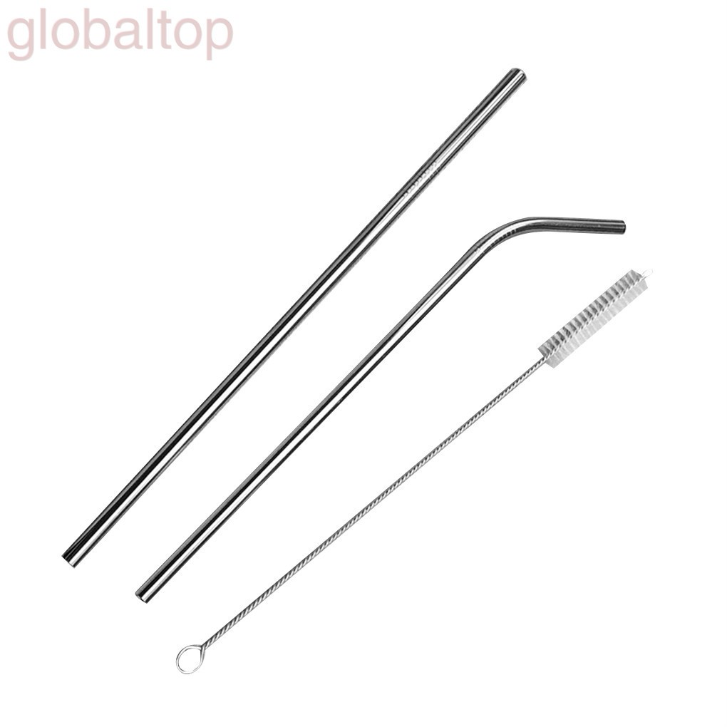 Ống Hút Thẳng / Cong Bằng Thép Không Gỉ 21.5cm
