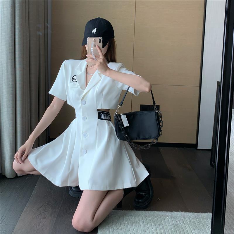 Đầm Tay Ngắn Dáng Chữ A In Chữ Thời Trang Mùa Hè Cho Nữ