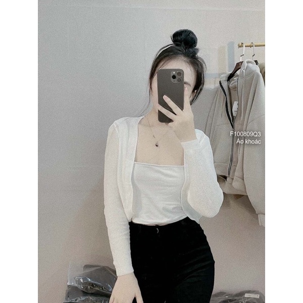 Áo khoác len cardigan mỏng croptop hàng nhập chuẩn