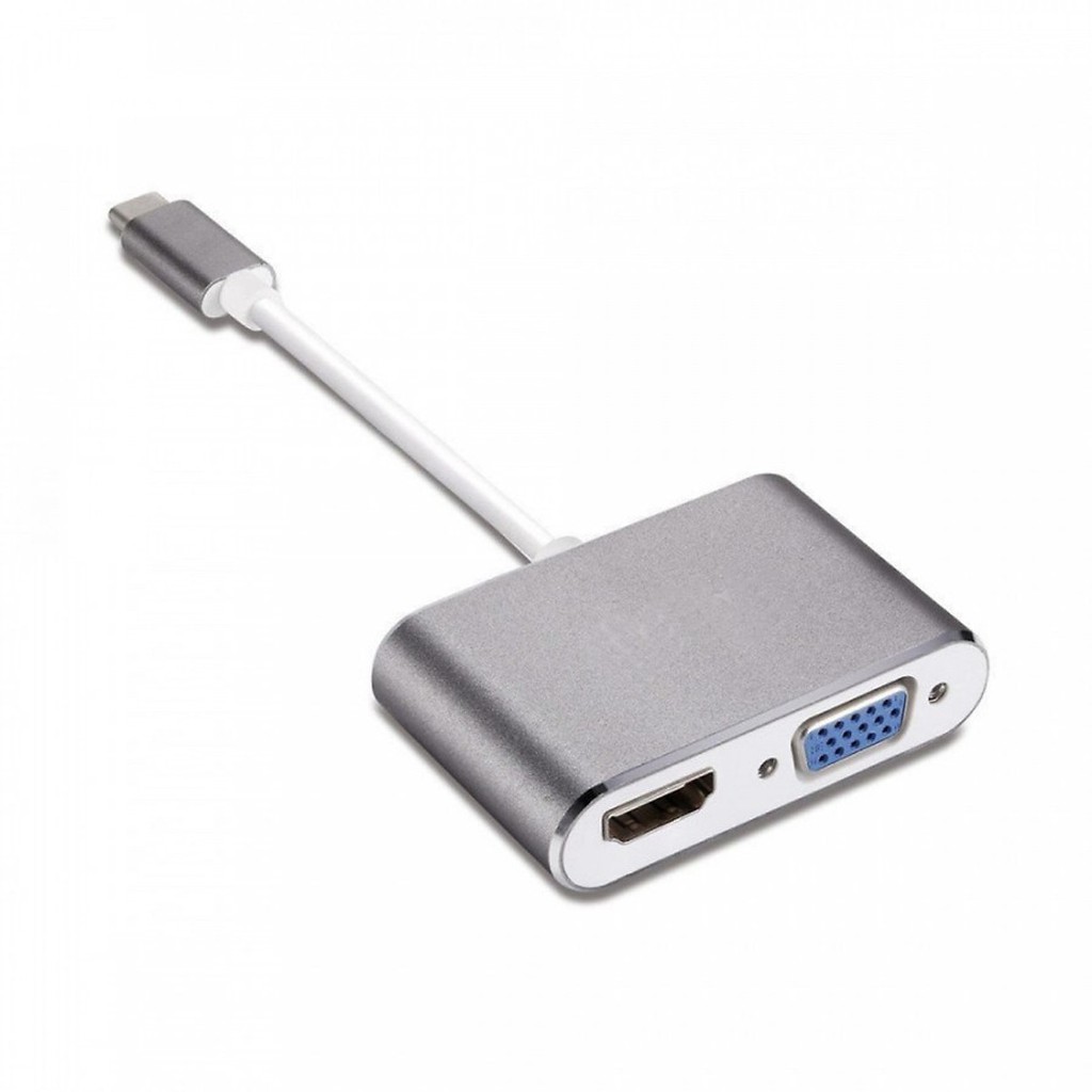 Bộ chia bộ chuyển USB 3.1 USB C Type C sang HDMI và VGA ( HDMI + VGA )