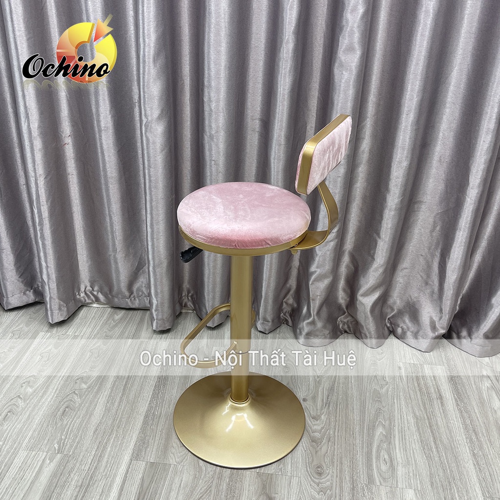 Ghế Quầy Bar, Ghế Trang Điểm Chân vàng NHẠT Cao Cấp (Đủ Màu)