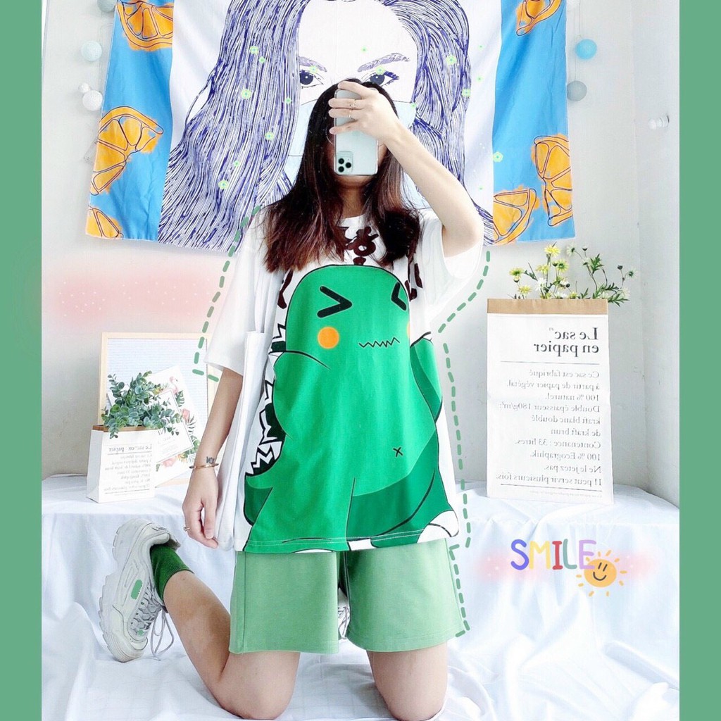 Set đồ unisex Klong Pokemon, gồm quần cartoon kèm áo thun nam form rộng tay lỡ Molly Fashion | BigBuy360 - bigbuy360.vn