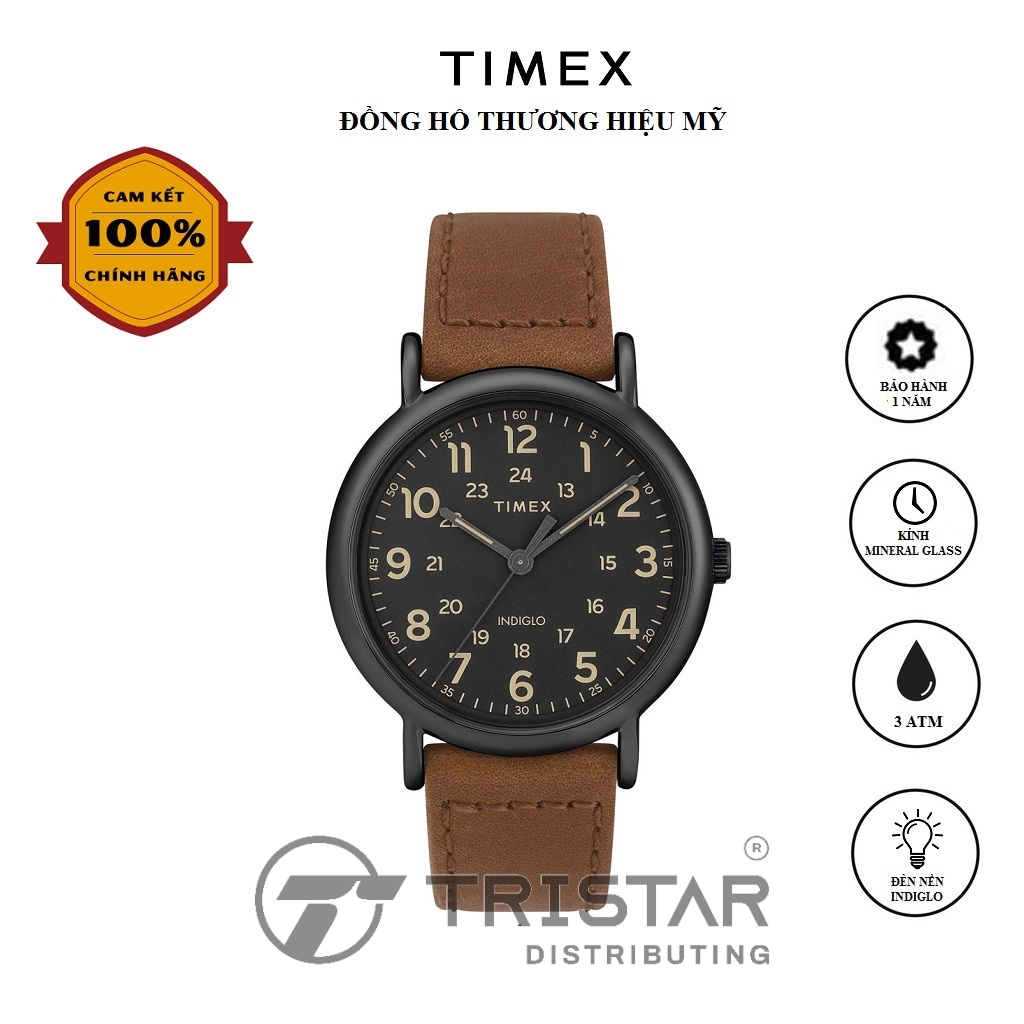 Đồng hồ Unisex Nam Nữ Timex Weekender 40mm 2-Piece Quick-Release - TW2T30500 Dây Da - Chính Hãng