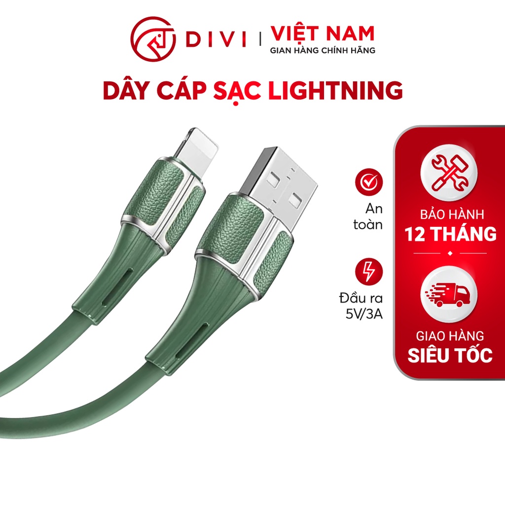 Dây cáp sạc IP DIVI P531 Hỗ trợ sạc vổng cho ĐT IP-Hàng phân phối chính thức