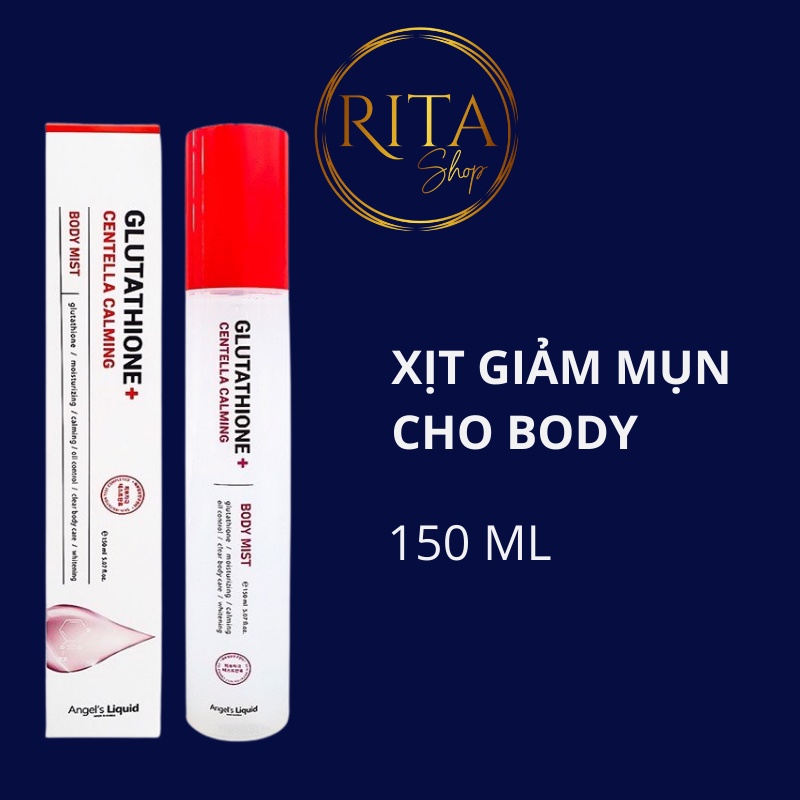 Xịt giảm mụn lưng Angel Liquid Glutathione Plus Centella Calming Body Mist 150ml