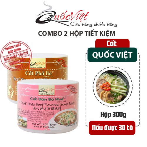 Combo 02 Hộp Gia Vị Nấu Phở Bò Cốt Quốc Việt 300g - Nhập Khẩu USA (Phở Gà, Hủ Tiếu, Bún Riêu, Hủ Tiếu Chay, Bún Bò Huế)