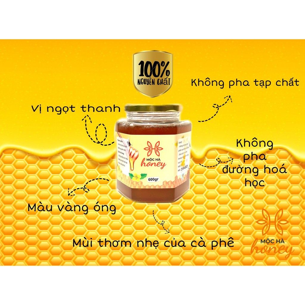 MẬT ONG NGUYÊN CHẤT HOA CÀ PHÊ MỘC HÀ HONEY 75ML (100% tự nhiên nguyên chất không pha) ĐẶC SẢN TÂY NGUYÊN