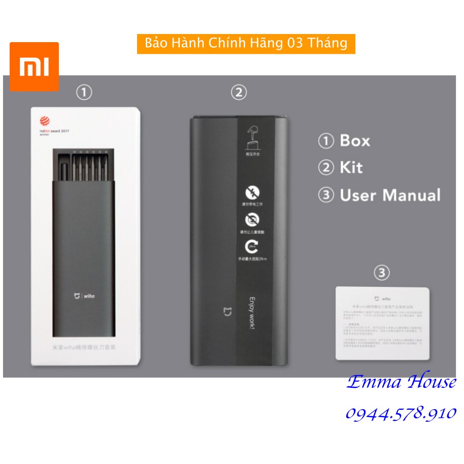 Bộ tua vít bỏ túi đa năng Xiaomi Mijia Wiha - Bảo hành 01 Tháng