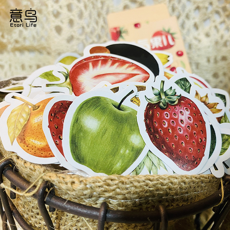 Hộp 46 Sticker dán chủ đề hình Trái Cây Sáng Tạo Box Sticker ST369