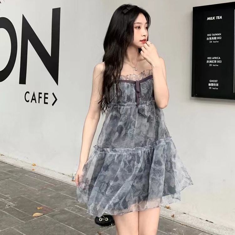 2022 Hoa Hồng Organza Mềm Mại Đầm Hai Dây Dành Cho Nữ