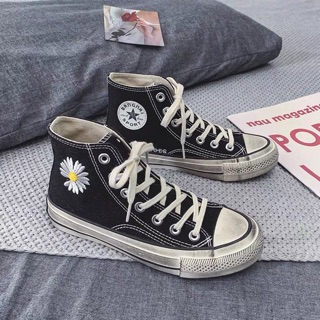 Giày thể thao nữ cổ cao hoa cúc giày sneaker nữ giày nữ đẹp