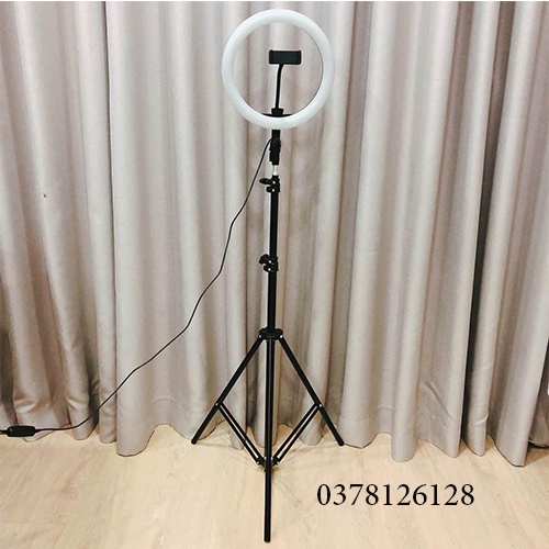 Đèn Livestream 26cm Hỗ Trợ Ánh Sáng Chụp Ảnh, Make up, Quay Tiktok Với 3 Chế Độ Sáng Kèm Chân Sắt Chắc Chắn