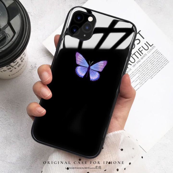 Ốp đôi iphone kính bươm bướm cho iphone 7 8 plus 6 s plus 7 8 Xr X s max 11 pro 11 promax Se2 12mini 12 pro max