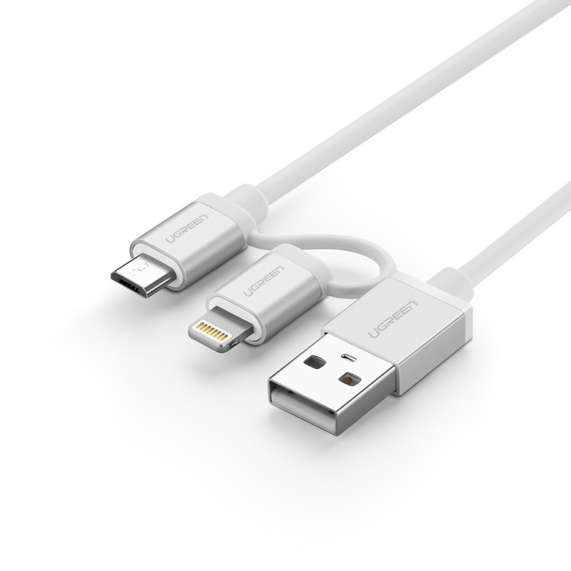 Cáp Sạc Điện Thoại 2 Trong 1 Micro USB và Lighting Ugreen 20749