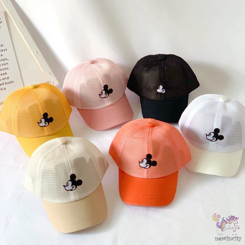 Mũ Lưỡi Trai Phối Lưới Thoáng Khí Hoạ Tiết Hoạt Hình Cho Bé