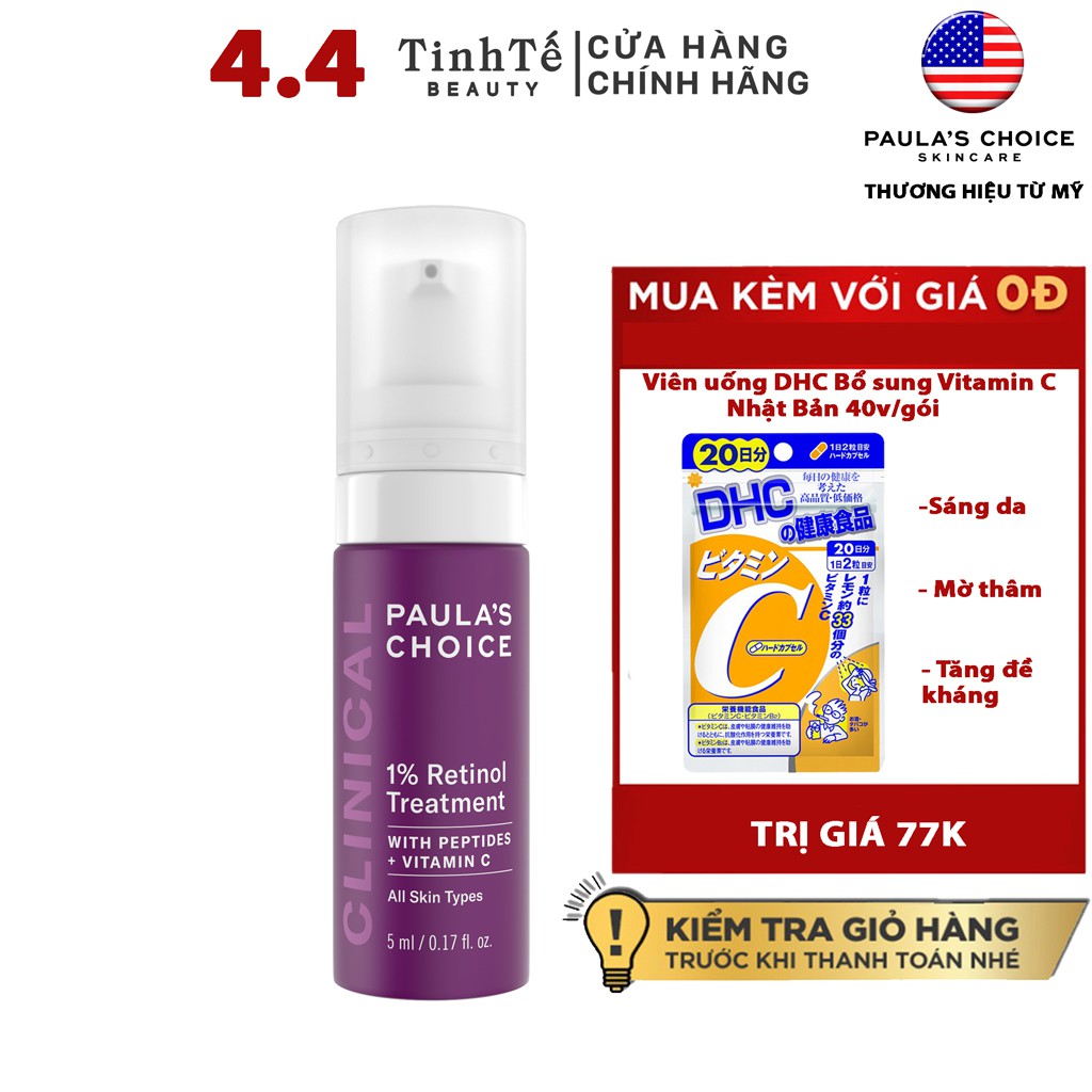 Tinh chất giảm nám 1% Retinol Paula's Choice Clinical Treatment 5ml