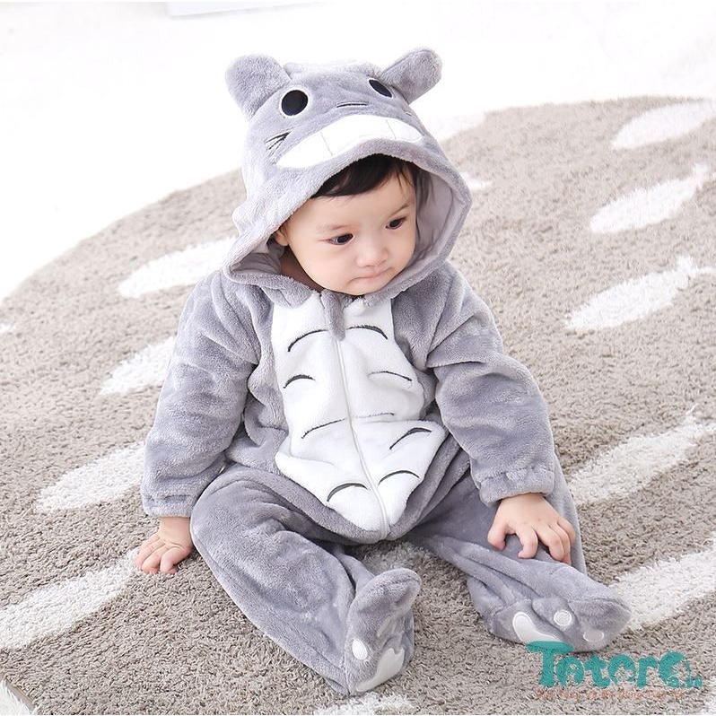 Bộ đồ liền thân Totoro xám nhạt (Người lớn + Trẻ em+ Em bé)