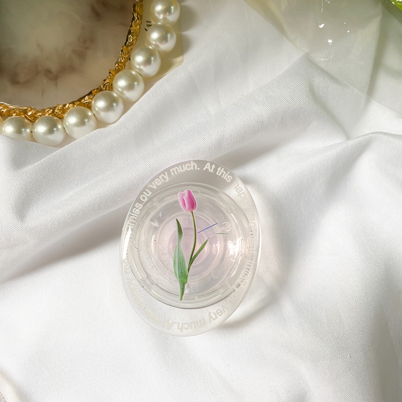 Ins Giá Đỡ Điện Thoại Di Động Trong Suốt Hình Hoa Tulip Bằng Acrylic Nhỏ Nhắn Tươi Tắn Phong Cách Đồng Quê Hỗ Trợ Chụp Ảnh Selfie Cho Điện
