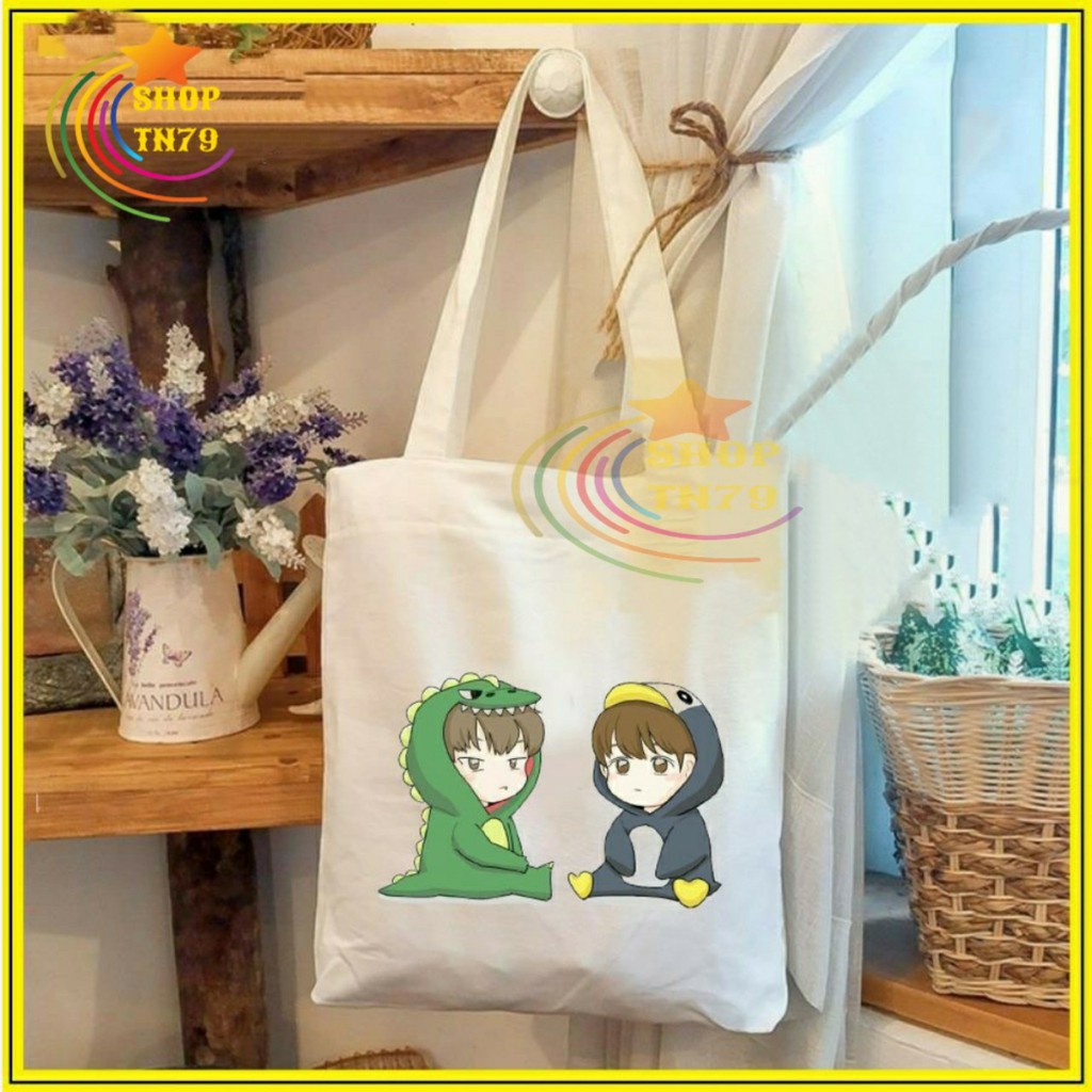 Túi đeo vai thời trang vải canvas mềm loại to đi hoc , đi chơi , đi làm đều rất đẹp - 2 NHÓC CÁ SẤU+VỊT