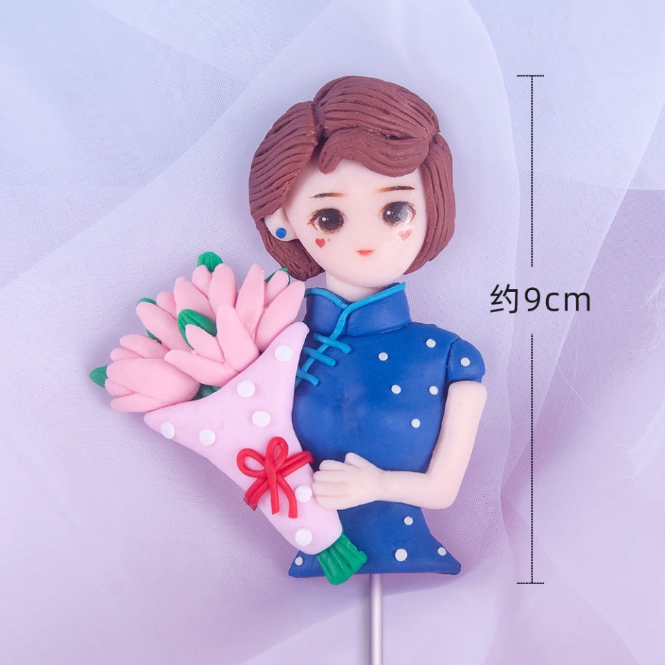 trang trí bánh kem [FREESHIP❤️] Tượng silicon CHỦ ĐỀ PHỤ NỮ 20/10 chế tác thủ công