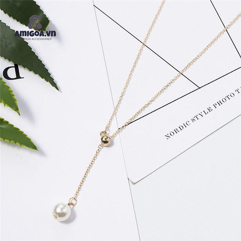 Vòng cổ Đính Ngọc Trai Có Thể Điều Chỉnh Phong Cách Cổ Điển Thời Trang