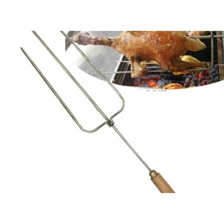 Cây xiên gà nướng 3 chia cán gỗ 75cm