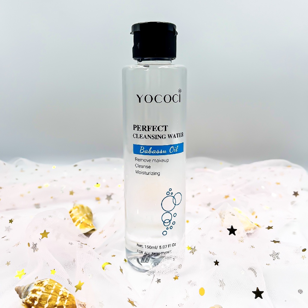 Nước tẩy trang Yococi giúp loại bỏ các lớp trang điểm, bụi mịn, tạp chất và cấp ẩm cho da Perfect Cleansing Water 150ml