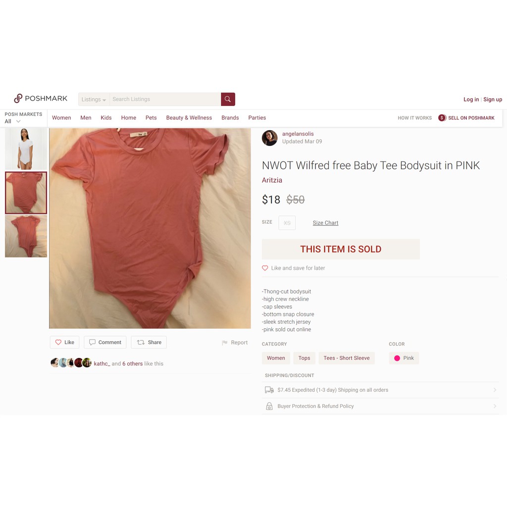 Áo bodysuit ngắn tay Wilfred Florilège | BigBuy360 - bigbuy360.vn