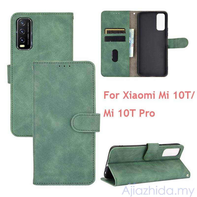 Bao Da Pu Điện Thoại Nắp Lật Kèm Ngăn Đựng Thẻ Khóa Nam Châm Cho Xiaomi Mi 10t Pro 5g Mi 10t Pro 10tpro Mi10T Ốp