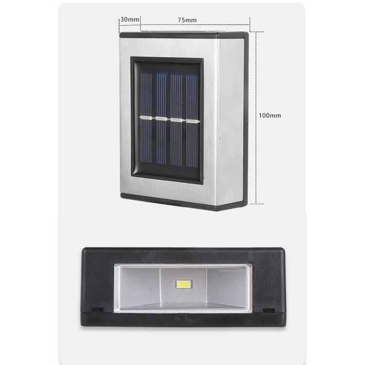 Đèn LED Năng Lượng Mặt Trời Chống Thấm Nước Gắn Tường Ngoài Trời