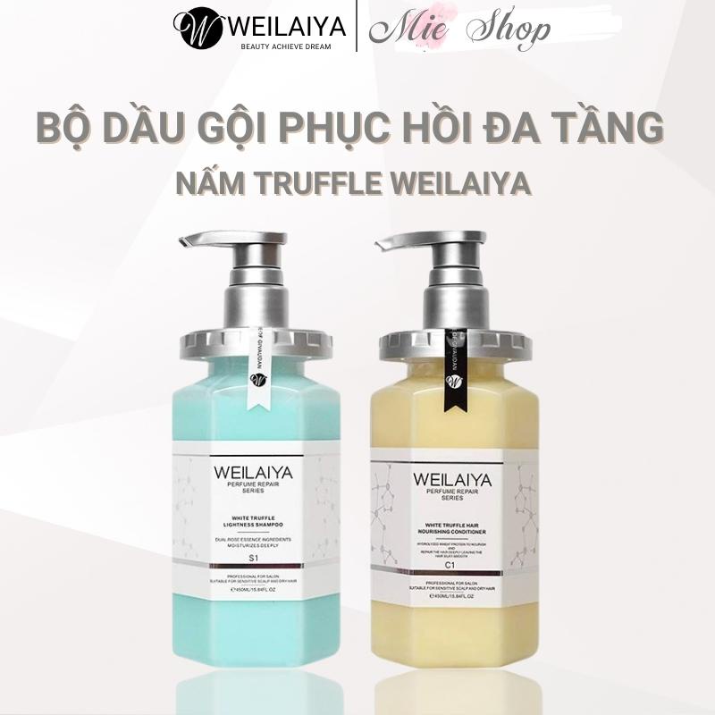 Dầu gội weilaiya, bộ dầu gội weilaiya, Bộ dầu gội phục hồi đa tầng Nấm Truffle450ml phục hồi dành cho tóc hư tổn, tóc kh