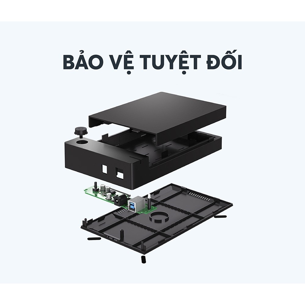 Hộp đựng ổ cứng HDD BOX 3,5&quot; SATA USB 3.0 Hỗ Trợ HDD 10TB chính hãng UGREEN 50422 bảo hành 18 tháng