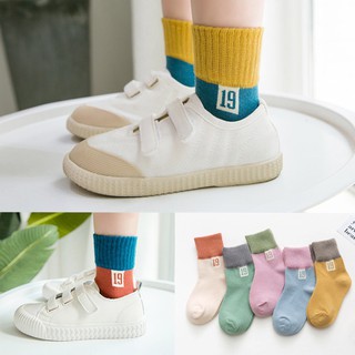 Combo 5 đôi tất trẻ em mới vớ trẻ em cao cổ tất số nhiều màu chất liệu mềm mại 100% cotton