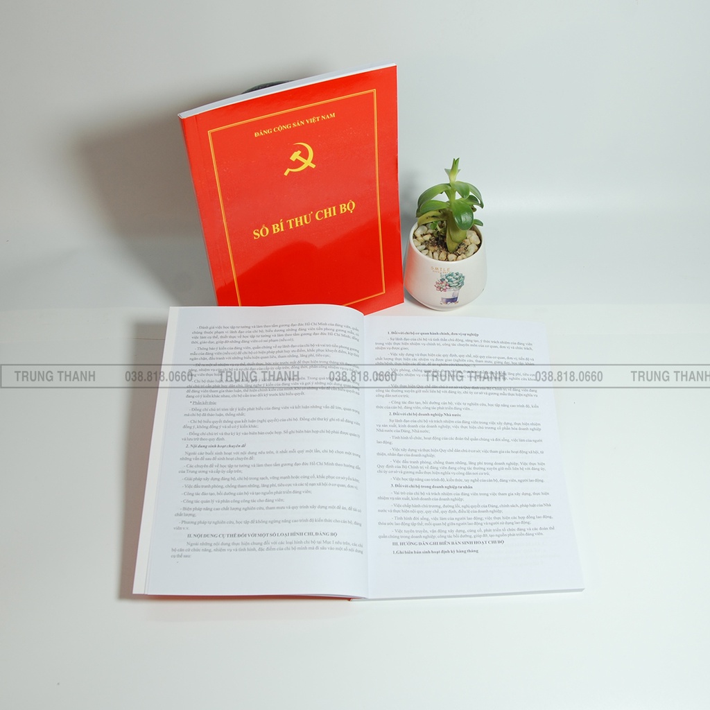 Sổ Bí thư Chi bộ, kích thước A4, 160 trang ruột