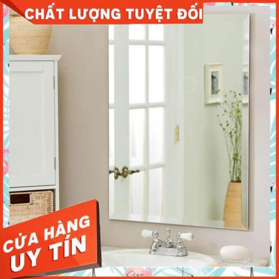 Gương dán tường chữ nhật trang điểm treo tường giá rẻ kích thước 50x70 cm - guonghoangkim mirror