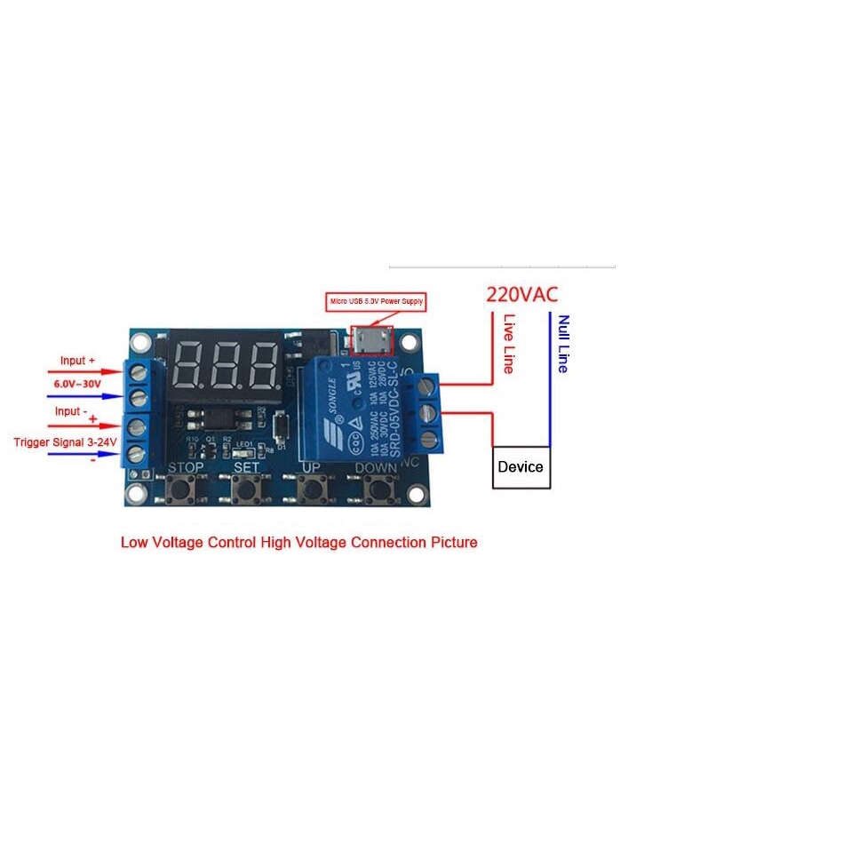 6-30V Relay Module Switch Trigger Time Delay Circuit Timer Cycle Adjustable R06