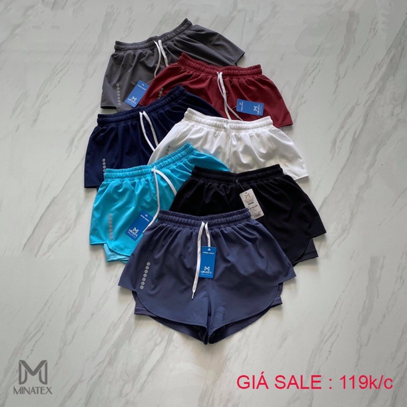[Ảnh thật] Quần đùi THỂ THAO 2 lớp, tập GYM, YOGA, EAROBIC, CHẠY BỘ Minatex | BigBuy360 - bigbuy360.vn