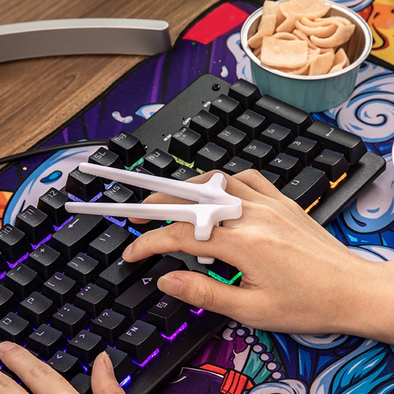 Aoto Đũa Nhựa Đeo Ngón Tay Hỗ Trợ Chơi Game Không Bẩn 4 Màu Chất Liệu Fla