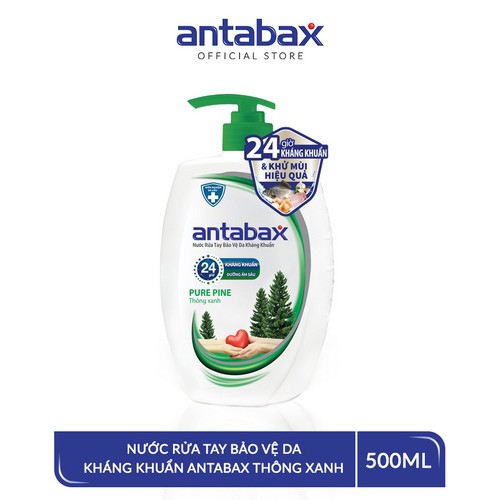 Nước Rửa Tay Bảo Vệ Da Kháng Khuẩn Antabax Pure Pine Thông Xanh 500ml