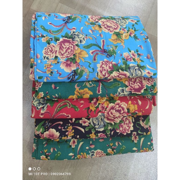 Vải chăn con công cổ chất thô cotton 100% khổ 1, 5 m