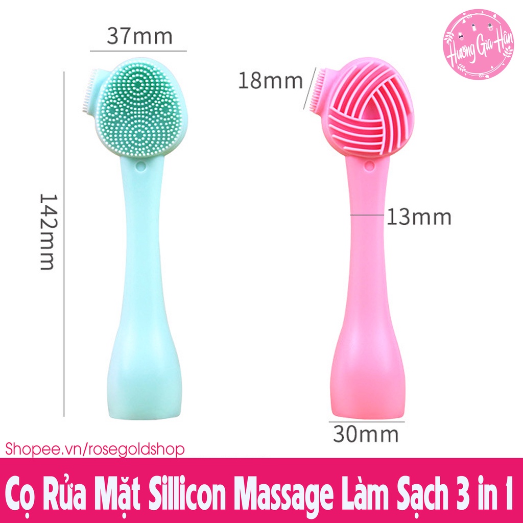 Cọ Rửa Mặt Sillicon Massage Làm Sạch 3 in 1 - Làm Sạch - Massage - Tẩy Da Chết