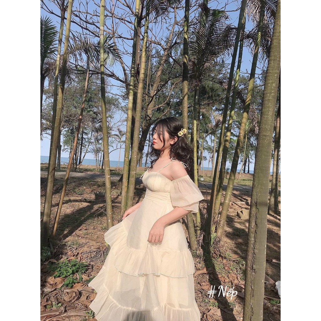 (CÓ CUP NGỰC) VÁY ĐẦM MAXI TRỄ VAI TẦNG CHẤT TƠ SỢI CAO CẤP ĐI BIỂN ĐI TIỆC SIÊU XINH | BigBuy360 - bigbuy360.vn