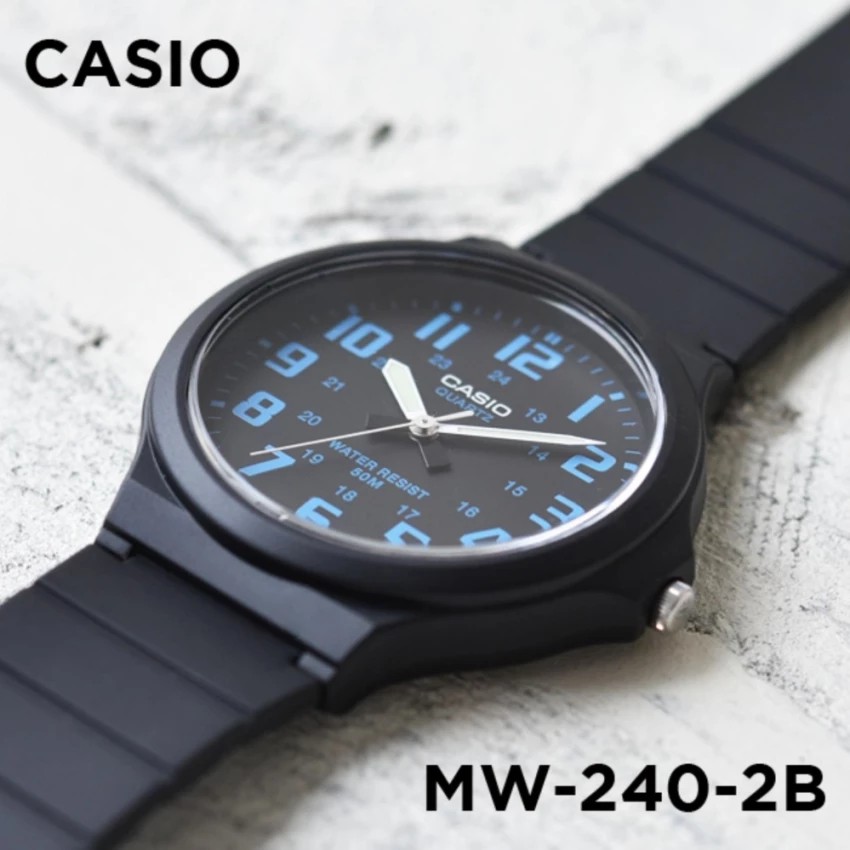 Đồng hồ nam dây nhựa Casio chính hãng Anh Khuê MW-240-2BVDF